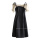 Womens Shoulder-off Dress With High Waist Fork Neck